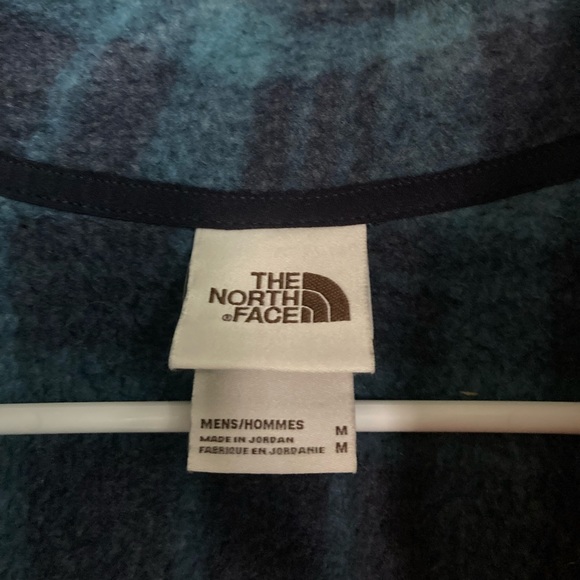 The North Face Blue Plaid Quarter Zip Jacket/Sweater Men's M - Picture 8 of 10